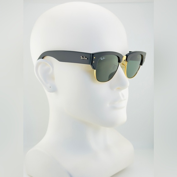 Ray-Ban Mega ClubMaster Sunglasses RB0316S Polished Black Frame Green Lenses main image 13